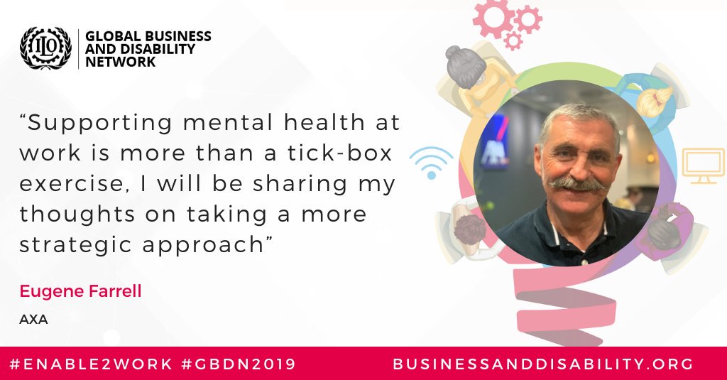 ManifestaComms's tweet photo. “Supporting mental health at work is more than a tick-box exercise, I will be sharing my thoughts on taking a more strategic approach” Says @HealthEFarrell from @AXAPPPhealth

ℹ️ https://t.co/rrsO3Op5yj 
#GBDN2019 #Enable2Work https://t.co/hEhZjE4rbx