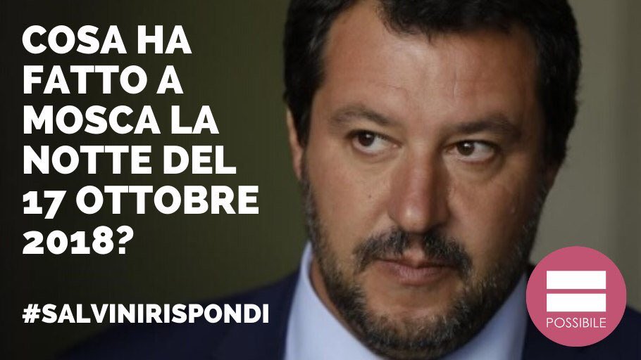 #19novembre, e rimane ancora senza risposta la domanda a Salvini sul #Russiagate: cosa ha fatto, chi ha incontrato a #Mosca il 17 ottobre 2018 negli appuntamenti non in agenda? Qual è stato il suo coinvolgimento nella trattativa per i fondi russi alla Lega? #SalviniRispondi