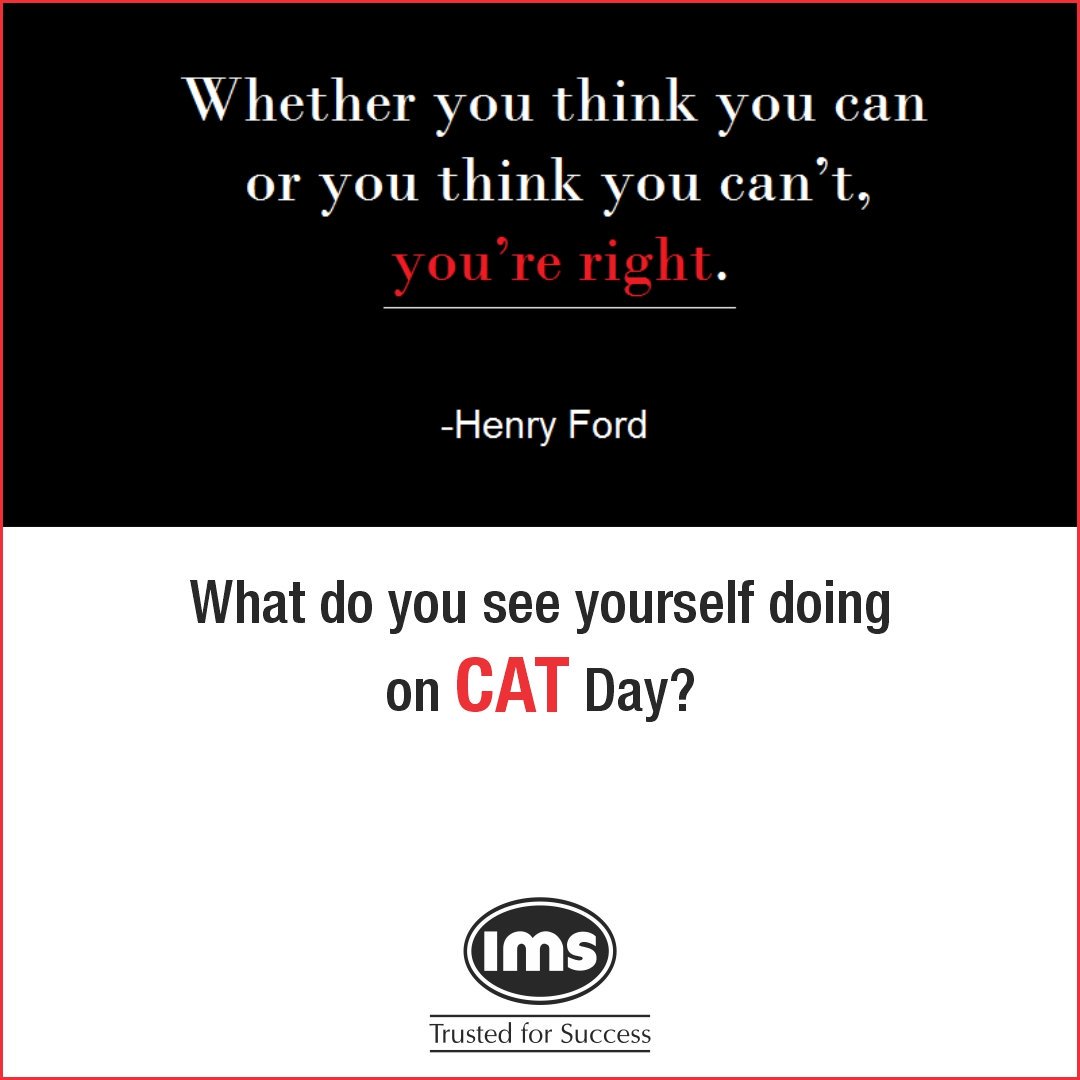 IMS_INDIA's tweet photo. "Did you know the power of visualization can help you perform best in any situation? Yes, on the #CAT2019 D-day as well! Read on and learn how to visualize yourself to perform your best.
#CATatIMS #MBAinIndia #MBA
Link - https://t.co/9GtcTN5HBf https://t.co/VSBbvVHv8s