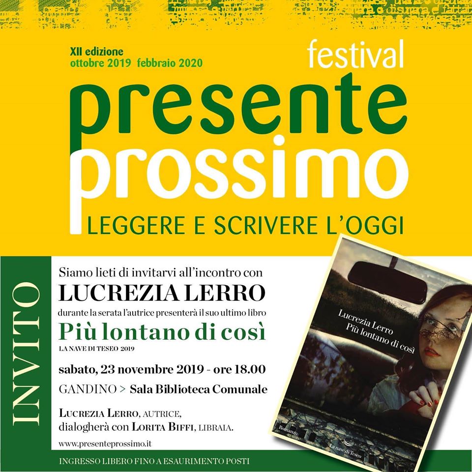 lanavediteseoed's tweet photo. Nuovo appuntamento per incontrare #LucreziaLerro e il suo ultimo romanzo "Più lontano di così": vi aspettiamo oggi a Gandino (BG) in occasione del festival #PresenteProssimo.
Ore 18 alla Biblioteca Comunale! 📚
Info sul libro: https://t.co/2kq7sqFTZP https://t.co/rRZovAZLml