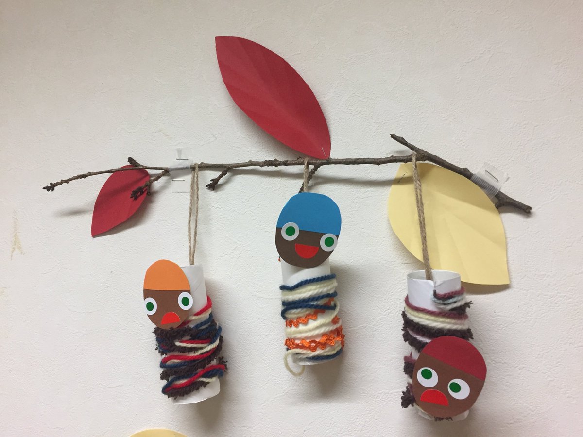 こかげ 児童発達支援 No Twitter 秋の制作 みのむし 毛糸をグルグル お顔はシールでペタペタ 児童発達支援 制作活動 療育 みんな本物のみのむしって見たことあるのかな