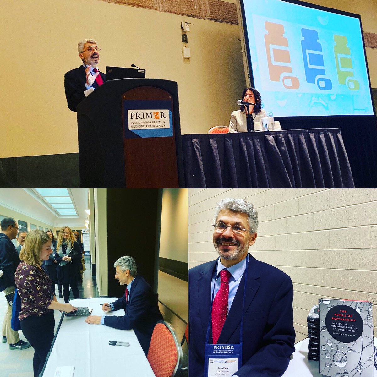 Congrats to Bioethics Program Director Jonathan H. Marks @EthicsLawPolicy on a fabulous luncheon presentation and book signing at PRIM&R #AER19 on “The Perils of Partnership”!
#bioethics #psubioethics #ethics #corporateinfluence #perilsofpartnership #bioethicswithoutboundaries