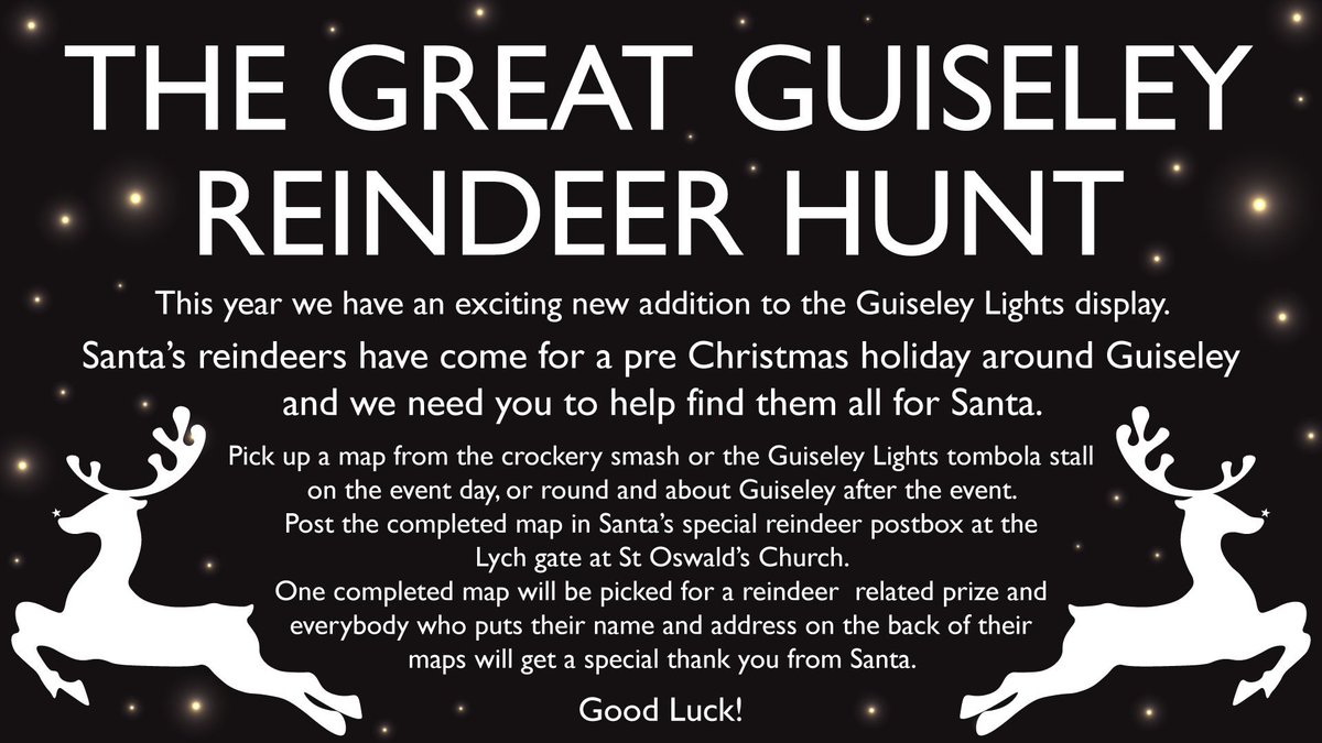 HELP FIND SANTA'S REINDEERS...     #guiseleylights#guiseleyreindeers