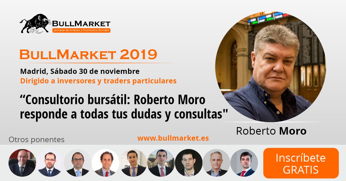 MadridMMT's tweet photo. ¿Será 2020 un buen año para la Bolsa? ¿Dónde estarán las mejores oportunidades de inversión? @MoroRoberto te lo cuenta en la “BullMarket”. Madrid, sábado 30 de noviembre, 2019. Inscripción gratuita en https://t.co/tDdxHEii1R https://t.co/JdfMaYBVvi
