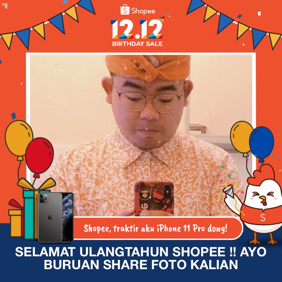 wendihuang99's tweet photo. @ShopeeID  AYOO TEMEN TEMEN SHARE FOTO KALIAN DENGAN TEMPLATE HAPPY BIRTHDAY SHOPEE DAN JANGAN LUPA YAAA TETAP BELANJA DI SHOPEE DENGAN DISKON DISKON MENARIK BARUNYA..... https://t.co/7R93IJ2JDh