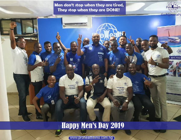 ProHealthHMO's tweet photo. The Managing Director/CE @ProHealthHMO Mr. Chinedu Nnabuihe celebrates this years #WorldMensDay with members of staff at the Corporate Headquarters Abuja.
#phlmen
#Ablemen
#celebrations https://t.co/NIXmh8NGAf