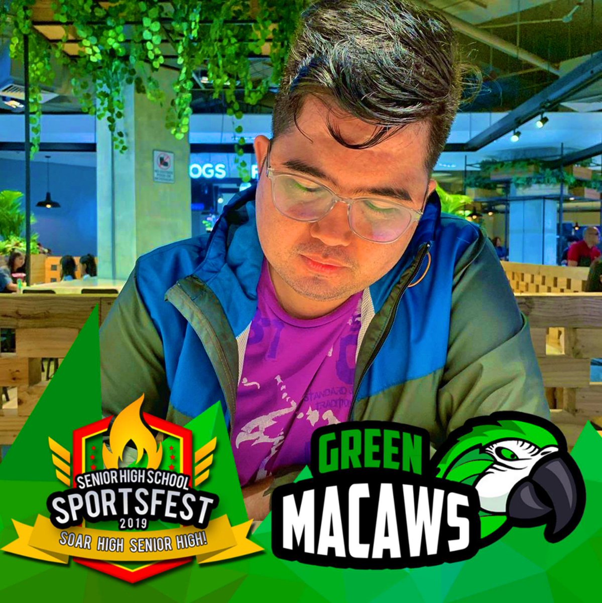 itskiksx's tweet photo. Okay ramdam ko na.
Excited na ako 35% πͺ
Go #GreenMacaws π¦
#SHSSportsfest2019 https://t.co/HQjuhtTJ8u