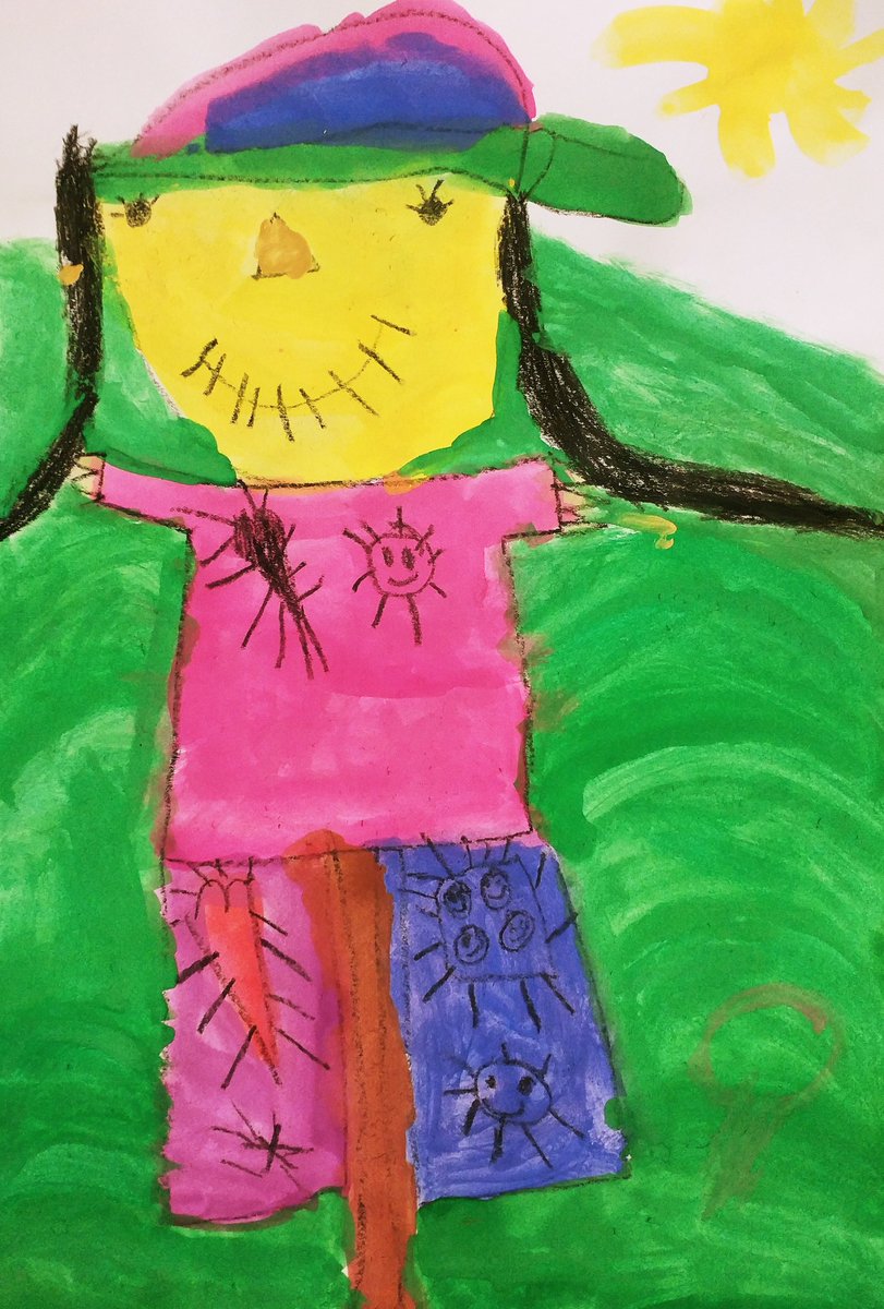 MrsPcroteau's tweet photo. @MCSDArt St. Joe's first grade Painted Scarecrows. https://t.co/ix8dkUrNCW