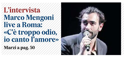 mattmarzi's tweet photo. “Questi cantautori andrebbero cantati e ricantati: fanno parte della nostra cultura e i giovani non li conoscono abbastanza, purtroppo. A scuola si dovrebbe studiare anche De André, oltre Pascoli e Leopardi”. Mega chiacchierata con @mengonimarco oggi su @ilmessaggeroit. https://t.co/QtYq5xRkbt