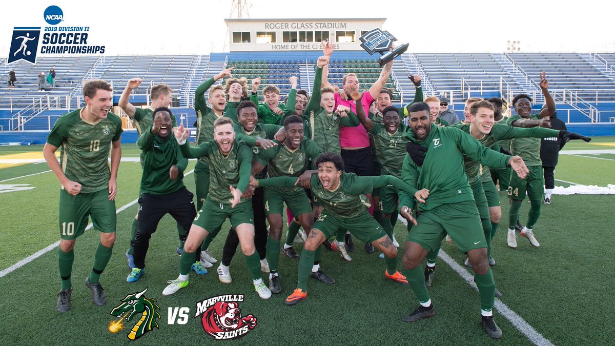 PASS4soccer's tweet photo. Two #PASS4 guys were celebrating winning the @GreatMidwestAC title with @TuMensSoccer at the weekend. Both @SamuelCostello7 and Austin Okoro, pictured below, will be with the #Dragons in the @NCAASoccer DII Soccer Championship #NCAA #Soccer #DII #Tiffin #CollegeSoccer https://t.co/rYch0r8qJS