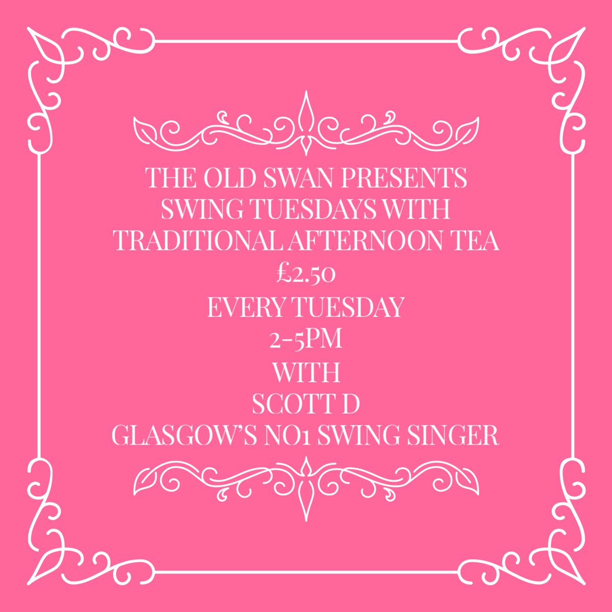 InnOld's tweet photo. Every Tuesday 2pm. Home baking , freshly prepared sandwiches and a tea or coffee only £2.50. Swing Tuesdays with Scott D. Fantastic wee day bring your dancing shoes. @paisleyis @PaisleyFirst https://t.co/Euzk4BkYfv