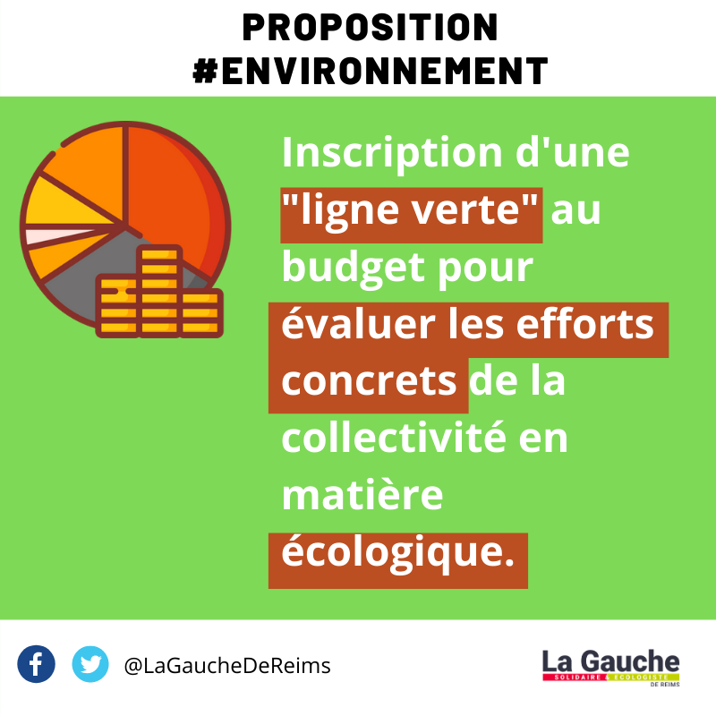 LaGaucheDeReims's tweet photo. Lors du conseil communautaire du 18 novembre dernier, nous avons proposé l'inscription d'une "ligne verte" au budget afin d'évaluer concrètement l'action de la collectivité en matière écologique. @stephanejoly #GrandReims #Reims #Environnement https://t.co/SWKIQpom5m