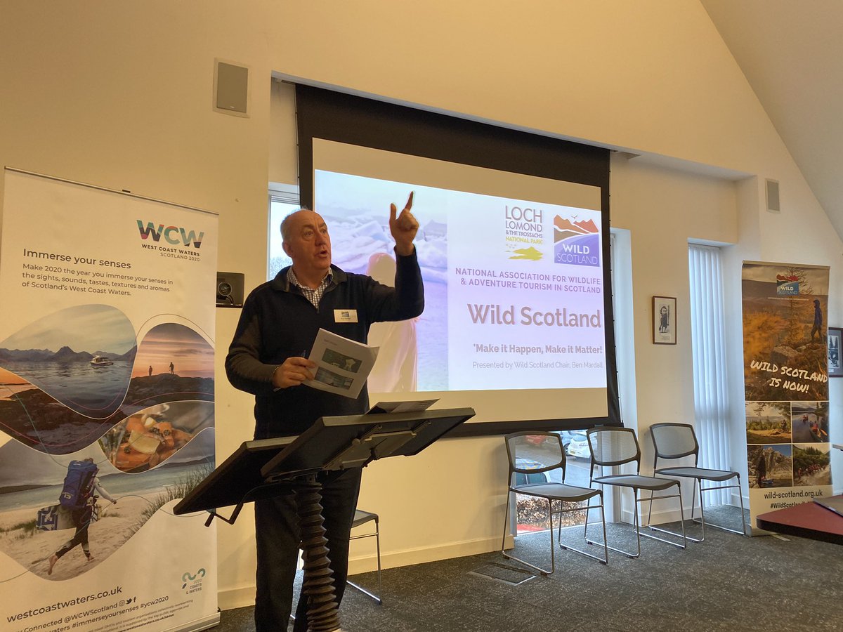 wildscotland's tweet photo. And weโre off! Looking forward to some great speakers and catching up with old friends and to making new ones - Make it Happen, Make it Matter #WildScotlandIsNow #YCW2020 @lomondtrossachs @VisitScotNews @st_alliance @WCWScotland https://t.co/gW4vQ10XkQ