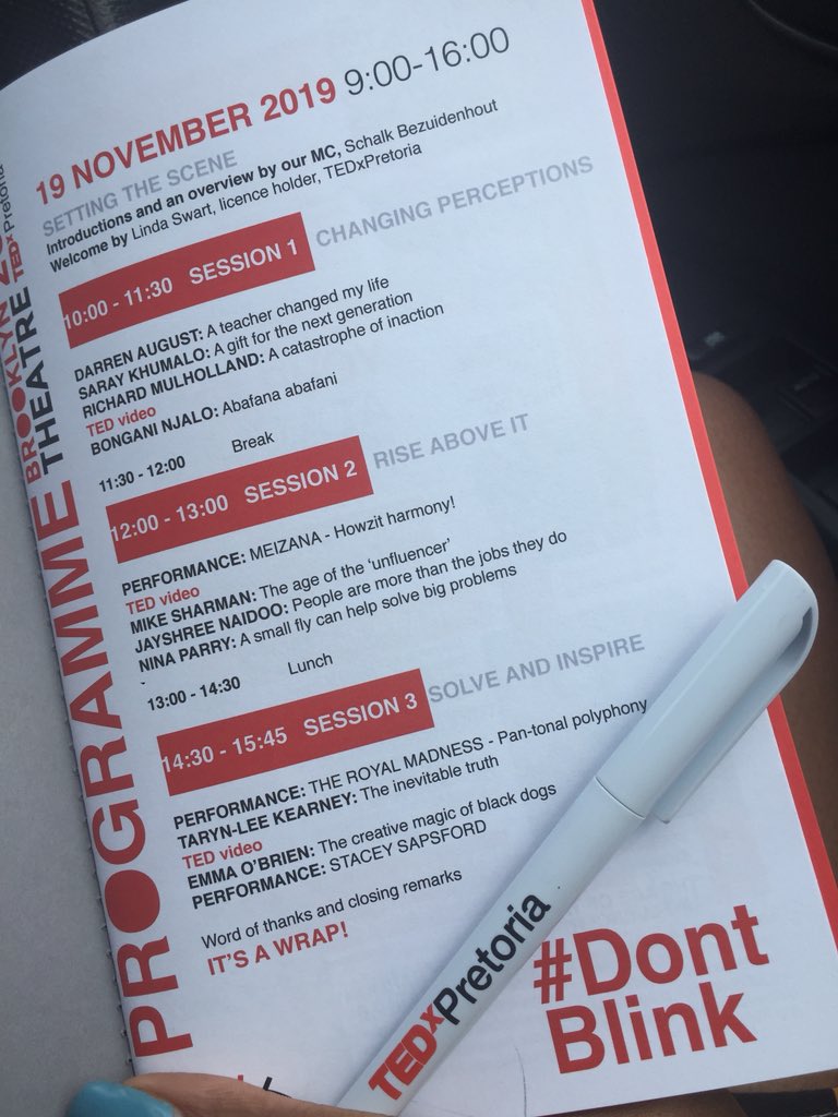 Sandz_Harris's tweet photo. So I decided to gift myself with my first Ted Talk experience the day before my birthday & I’m excited for what the day will bring!🕺🏾 Thank you @TedxPretoria 🙅🏾♀️ X marks the spot!😉 #DontBlink #DoYouBoo #BloomBaby #FlourishAndMultiply https://t.co/0QiTlfFBqj