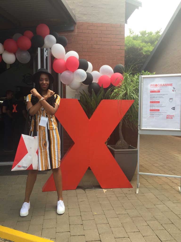 Sandz_Harris's tweet photo. So I decided to gift myself with my first Ted Talk experience the day before my birthday & I’m excited for what the day will bring!🕺🏾 Thank you @TedxPretoria 🙅🏾♀️ X marks the spot!😉 #DontBlink #DoYouBoo #BloomBaby #FlourishAndMultiply https://t.co/0QiTlfFBqj