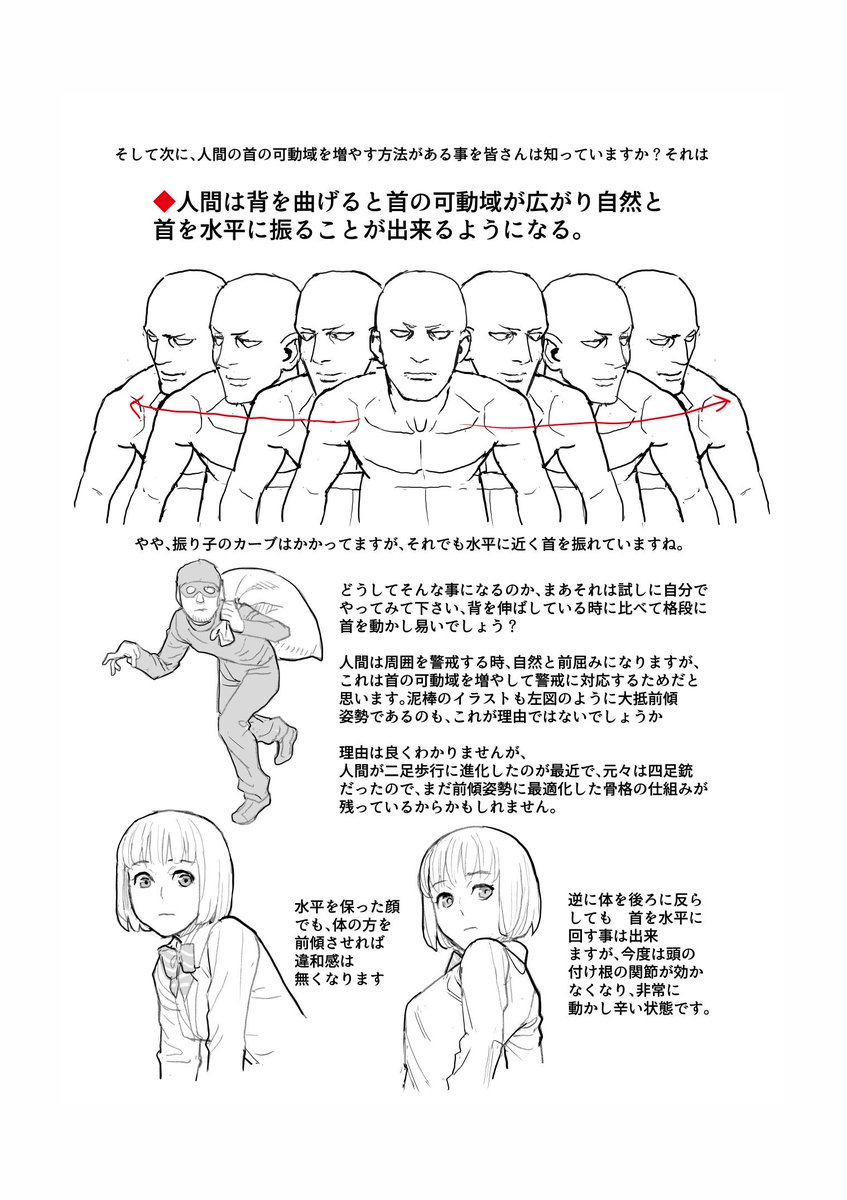 くまり Sino6 ど素人なのですが 首を横に向けたところ 上半身のねじれ 肩が首方向に少し向く が発生したのでなるほど 絵にプライドある人はそういうところをちゃんと描くんだな と感心しました Twitter