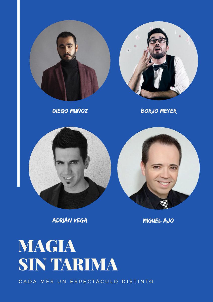 Próximo SÁBADO 30 DE NOVIEMBRE a las 20:30 horas en Sin Tarima Libros comenzamos MAGIA SIN TARIMA. 

No te pierdas esta gala donde actuarán algunos de los mejores magos a nivel internacional. 

Reservas llamando al teléfono 91 420 37 65 

Calle Magdalena, 32 
Metro Antón Martín