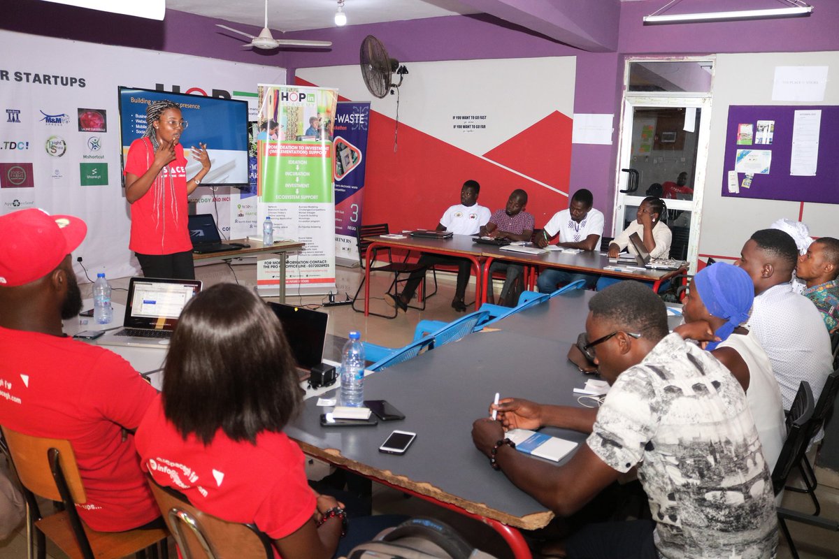 iSpaceGh's tweet photo. Day 2 here @HopinAcademy

Our very own @UnlockingWAT participant @bbnasiba trains startup founders on Digital Tools to use. She addresses the need for all founders to understand Digital Tools and use them effectively 

#iSpaceTour #EntrepreneurshipTour #MEGA #iNet https://t.co/rYAITqngeR