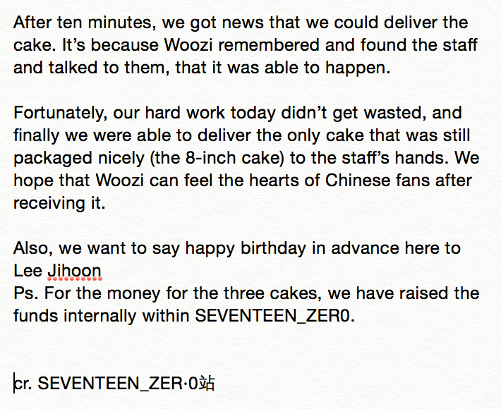 wakanda4everess's tweet photo. (Trans) 191119 Qingdao Fansign

How a Chinese fanbase was able to deliver a birthday cake for Woozi in the end because Woozi remembered and talked to the staff for them 

cr. SEVENTEEN_ZER·0站 https://t.co/uYWwZdsatz