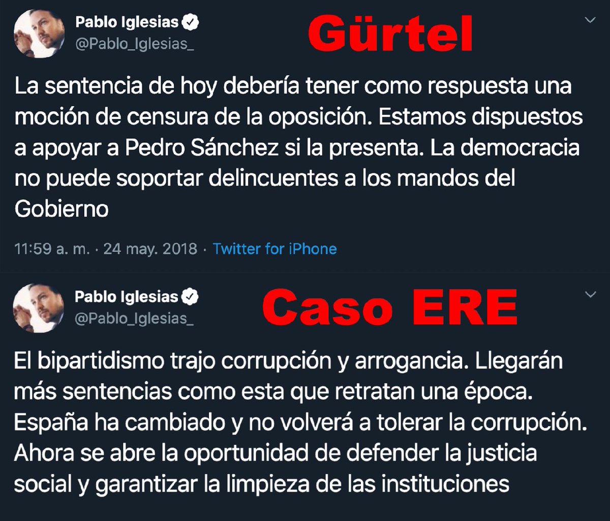 Tonicanto1's tweet photo. Cuando estás en la oposición VS Cuando puedes colocarte como vicepresidente. 

Todo por el poder.
#SentenciaERE https://t.co/nhuYtnDSFo