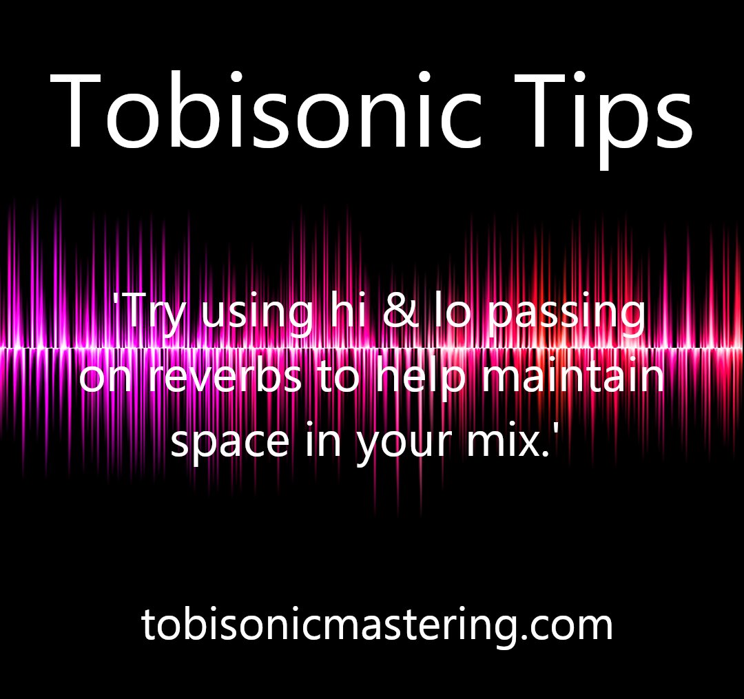 masteredbytobi's tweet image. 'Try using hi &amp;amp; lo passing on reverbs to help maintain space in your mix'.

Professional Mastering
Mix Feedback

tobisonicmastering.com

#mixingtips #mixingtip #musicproduction #musicproducer #musicproducers #masteringengineer #masteringstudio #onlinemastering