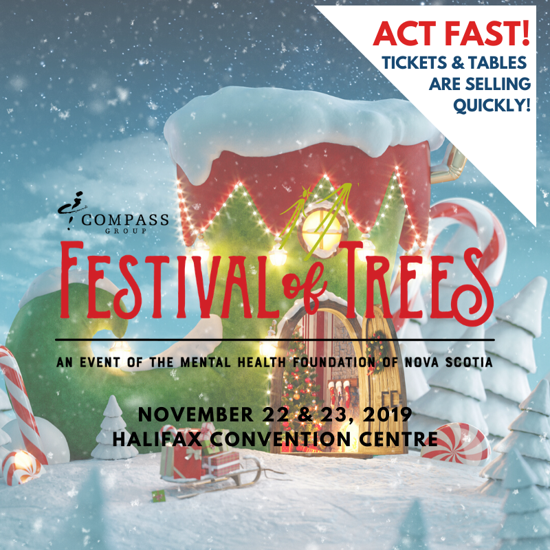 MentalHealthNS's tweet photo. LAST CHANCE! Tickets & tables for @compassgroupcan Festival of Trees are nearly gone. Don't miss out on the @ShannexInc Holiday Luncheon or @RBC Black Tie Gala. Visit https://t.co/1Qdr5afD26 and BUY NOW! #fot2019 #changethewaypeoplethink https://t.co/dd7b2R3hzZ