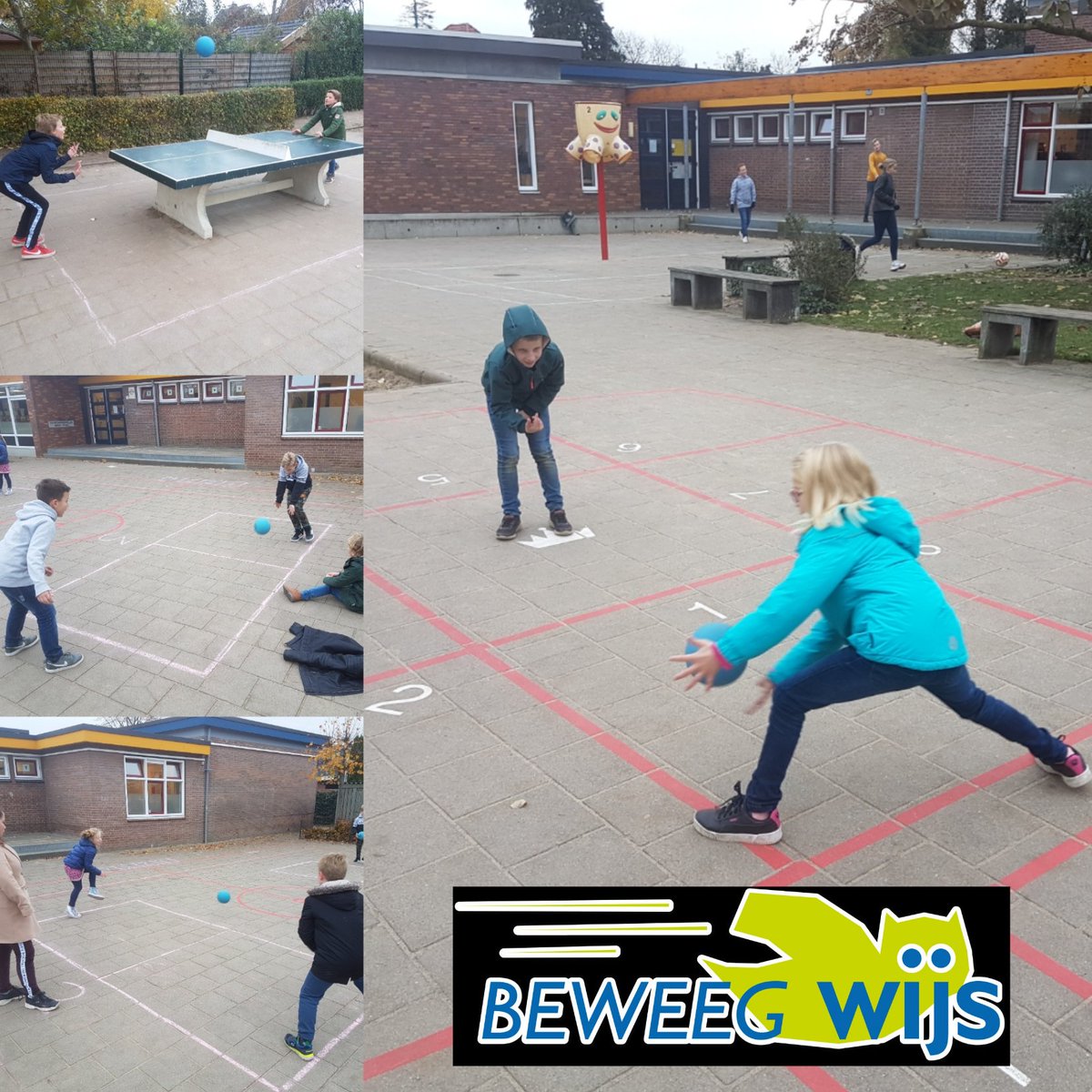 Ondanks het slechte weer toch een ruime opkomst tijdens de naschoolse activiteit op de #heuvelschool in Borculo. Deze toppers streden om de titel tafel kampioen. @BeweegWijs