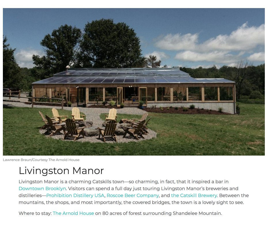 sullivancats's tweet image. Plan your next city escape with the help of @DeparturesMag👍🏼On their list - #LivingstonManorNY in the #SullivanCatskills 🙌🏼  bit.ly/2NWw8F4 

Shoutouts 📣 @TheArnoldHouse @catskillbrewery @RoscoeBeerCo @Bootlegger21