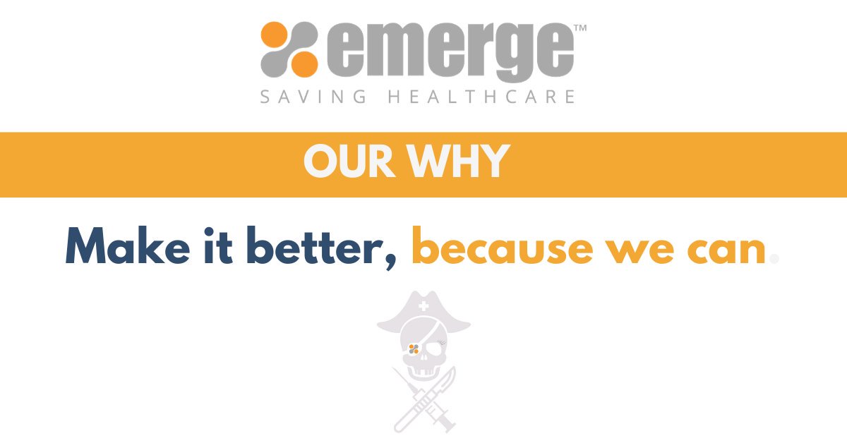 EmergeCDS's tweet photo. At Emerge, we make it better, because we can. We’re unsatisfied with the current state of healthcare and are working to improve access to patient data. #SavingHealthcare https://t.co/3V4YUPbb9u