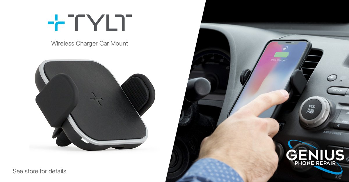 Geniuscellfie's tweet image. Come in store this month to grab your Tylt Wireless Car Charger as part of our featured accessory offer! @GeniusPhone_R 
#GeniusPhoneRepair #featuredAccessory #MobileAccessory #CarCharger #MobileTech