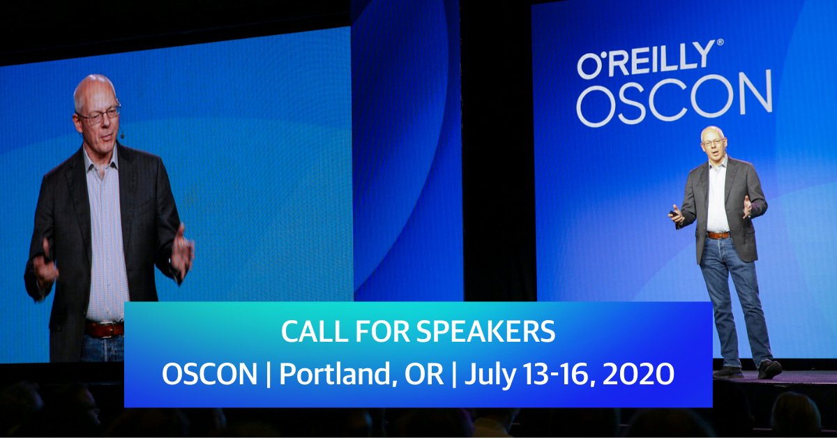 oscon's tweet image. Apply speak at #OSCON to share your expertise, make connections, and grow your skills through teaching—plus, receive a free pass to attend! Check out the #CFP and get started on your proposal now. oreil.ly/jbfV4