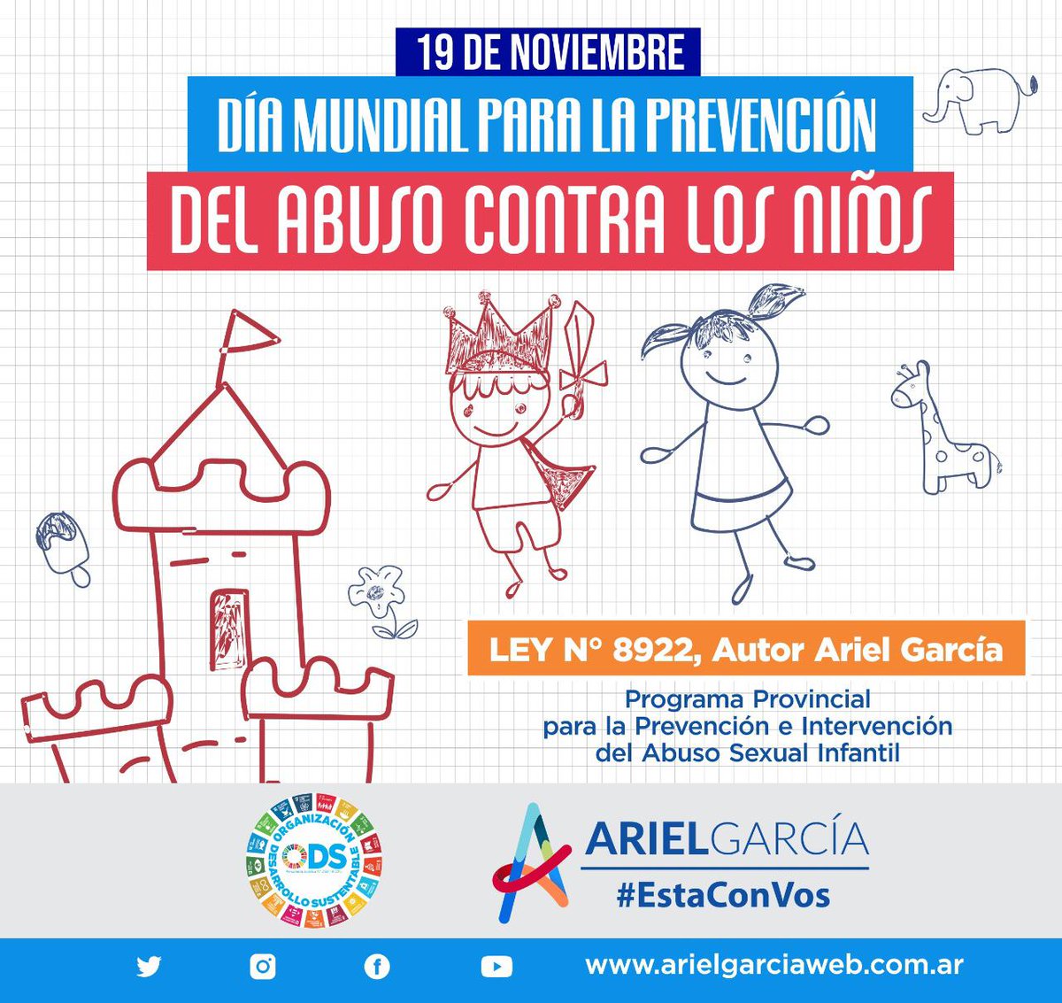 ArielGarciaUCR's tweet photo. 👉 [19 de Noviembre] Día Mundial para la Prevención del Abuso Sexual Infantil. 👩🧑
Un dia para reflexionar y tomar conciencia del cuidado de l@s más pequeños. Con acciones concretas y #CompromisoSocial, logré la #Ley8922 que establece un ámbito con los tres poderes del #Estado https://t.co/y7vLPnrFyM
