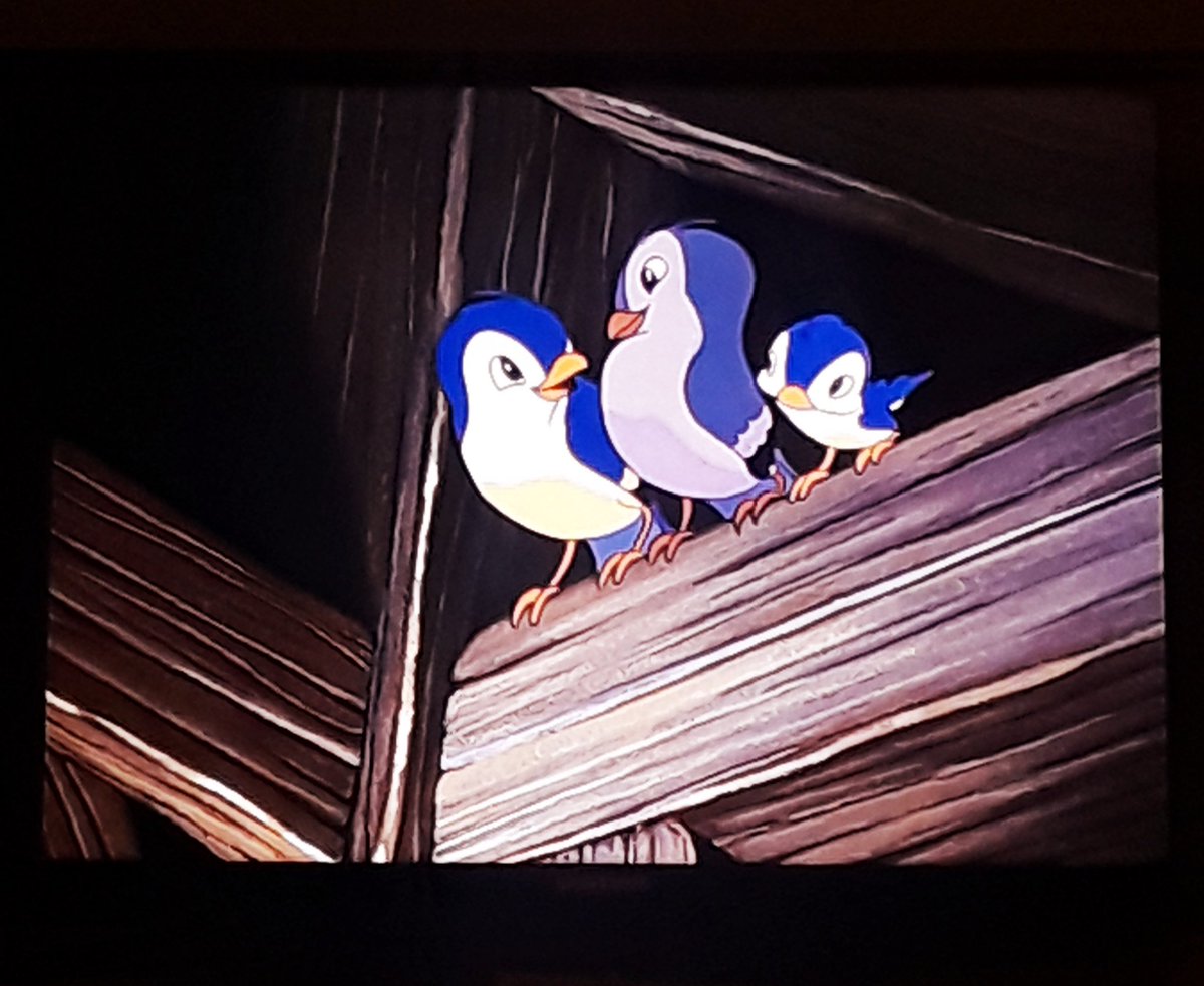 These birbs are dicks. I love them. #SnowWhiteandtheSevenDrawfs #DisneyPlus #birbs #kindredspirits