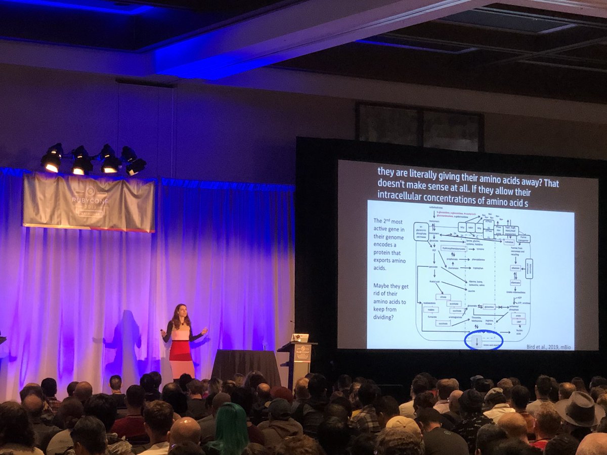 ddlavinder's tweet photo. Loving this morning keynote @rubyconf! UT professor @archaearama delivering a fascinating, and engaging, talk about microbes and thinking about life and life-forms. #science #rubyconf #rubyconf2019 https://t.co/EaXm2tUERi