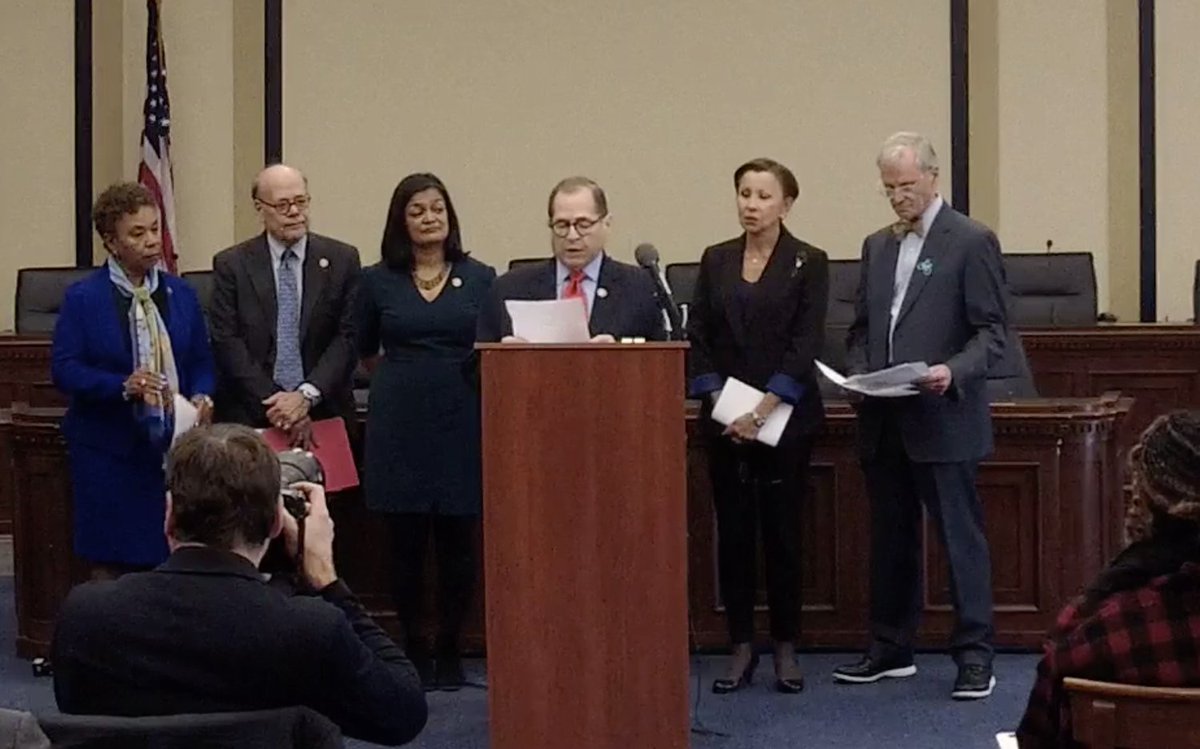 Judiciary Chairman Jerry Nadler and other members of the House hold a press conference in support of the Marijuana Opportunity Reinvestment and Expungement (MORE) Act.