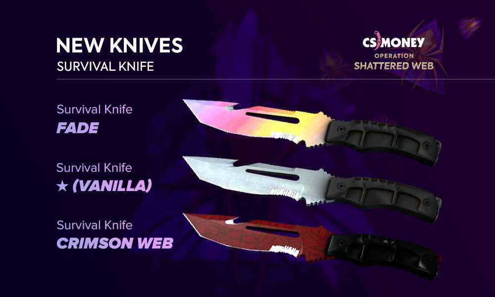 CS.MONEY 在Twitter 上："These are all four new types of knives introduced in CS:GO  and few skins for each of them. So, what do you think? We can't decide  either Paracord Knife