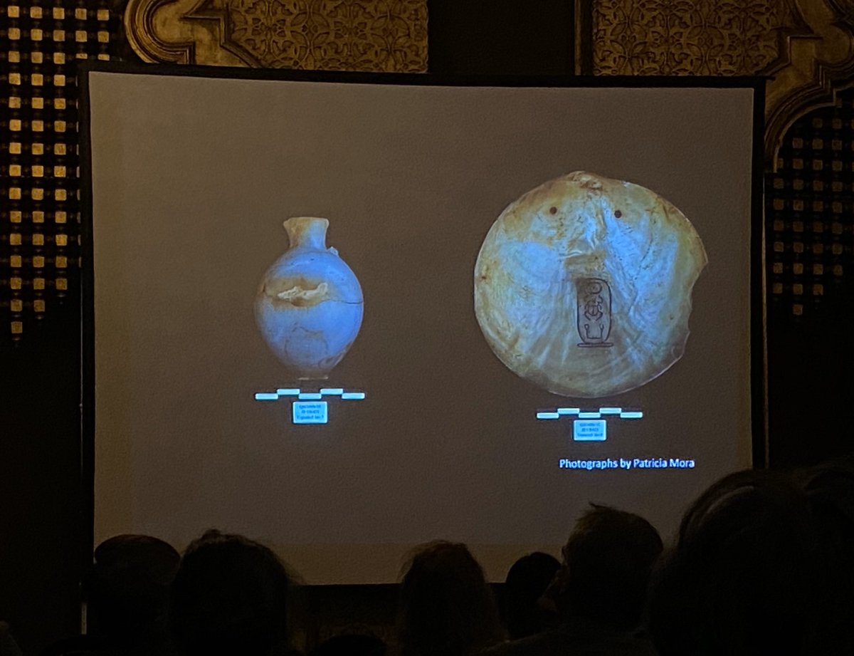 eloquentpeasant's tweet photo. @Papyrus_Stories @EgyptMcr @EgyptCurator @metmuseum @World_Museum @McrMuseum @NtlMuseumsScot At #ICE19 #ICEXII Alejandro Jimรฉnez-Serrano @QubbetelHawa presented the intact burial of Ii-Shemai, the brother of nomarch Sarenput II, who died as a child and was buried during reign of Senwosret II-III wearing an heirloom oyster pendant inscribed for Senwosret I https://t.co/SQShfe80zp