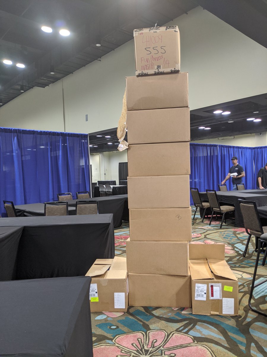 ziskastrange's tweet photo. Reaching new heights....with boxes.  Set-up Phase 1 in progress.  #OLCAccelerate https://t.co/5oJEkVkhan