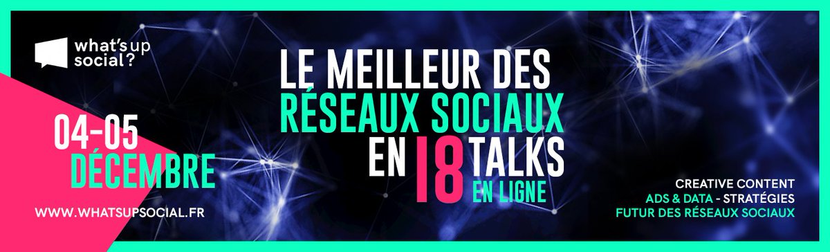 DelpheF's tweet photo. Hop ! Inscrite à #WhatsUpSocial l'événement virtuel dédié aux social media managers les 4 et 5 décembre prochains.
Je ne peux qu'encourager mes étudiants #UCOOL #MDSbiwan #MDSbeetoo à y participer aussi : le programme devrait les interesser (stories...)👉 
https://t.co/c62owTXpSn https://t.co/jfU0LYDvHj