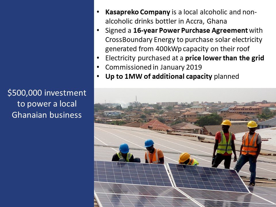 CrossBoundary's tweet photo. Last month at #ASEF2019, Energy Vision & Delivery Lead @KC_JeanP shared how the CrossBoundary Group's innovative project financing is driving the growth of distributed #solar power in #Africa. Our Ghana and Tanzania investments are proof positive this works. https://t.co/OFKF3DaV3l