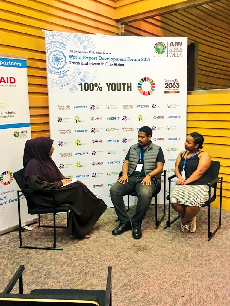 The youngest tech entrepreneurs <a href="/betelhem_dessie/">Betelhem Dessie</a> &amp; <a href="/noelkudu/">Noel Daniel</a> are now sharing their incredible experiences 😍 They are making massive strides in promoting &amp; improving #Ethiopia's tech space!
#WEDF19 #IbuyMadeInAfrica #YALDA4AfCFTA #Youth4afcfta <a href="/ITC_Youth/">ITC Youth & Trade</a> <a href="/ITCnews/">International Trade Centre (ITC)</a> <a href="/yaldafrica/">YALDAfrica</a>