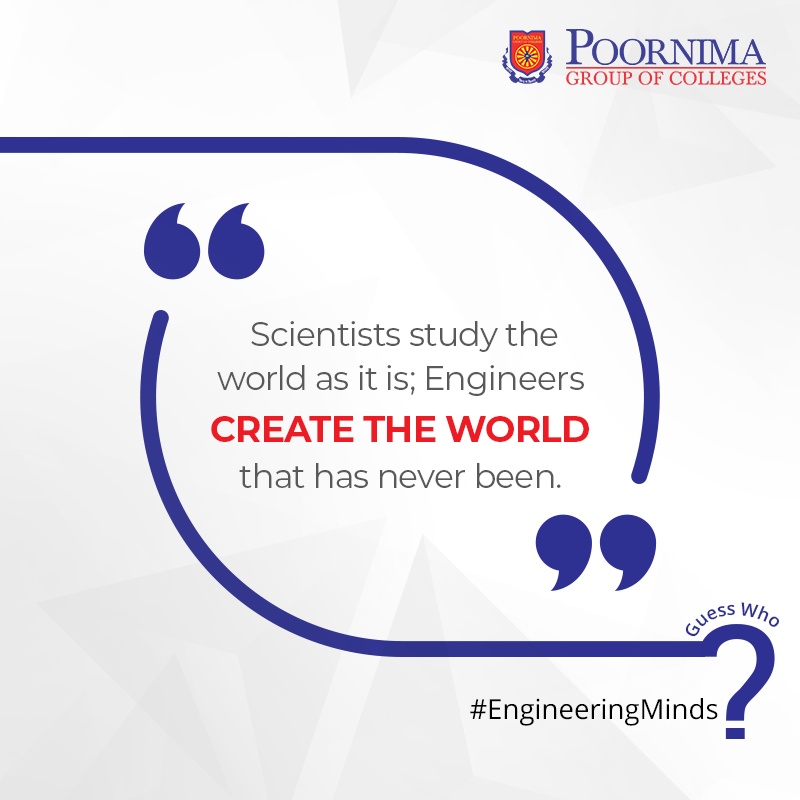 poornimacollege's tweet photo. Can you tell us the name of this Hungarian-American mathematician, aerospace #engineer, and physicist who is responsible for many key advances in these fields?
#PGC #PCE #PoornimaCollege #EngineeringMinds https://t.co/60RP12QRV1