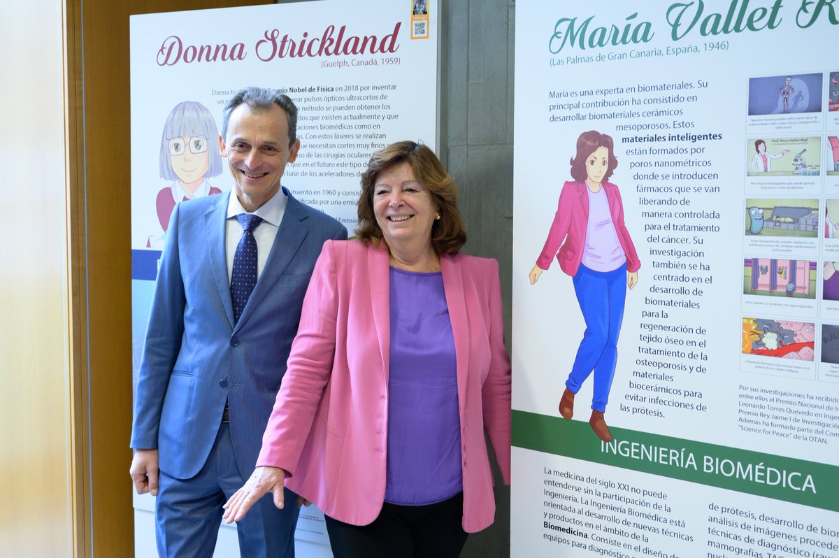 Contento de acoger la exposición “Mujeres ingeniosas: la ingeniería en femenino" en la sede de <a href="/CienciaGob/">Ministerio de Ciencia, Innovación y Universidades</a>. Esperamos que mostrar referentes femeninos tenga un efecto positivo en el número de niñas que sienten la vocación por ser ingenieras.