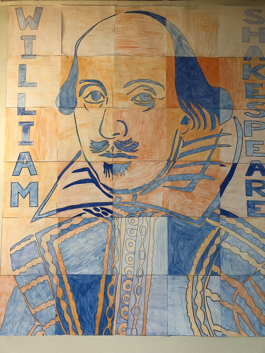 EMPOWERmentAca2's tweet photo. Mrs. Kidd’s English classes have been doing a unit on Shakespeare. While listening to the stories they have been working on this unique and amazing mural! https://t.co/TmEoCQa9DW