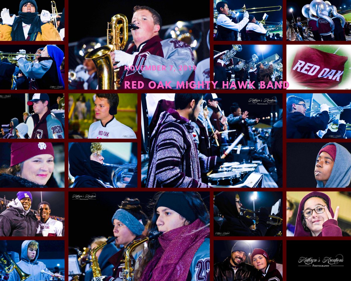 Red_Oak_Band's tweet photo. The Hawks scored another win at their football game on Thursday, November 7! Pics courtesy of @Hodge4lifeK! @redoakisd https://t.co/aH9N3lERnQ