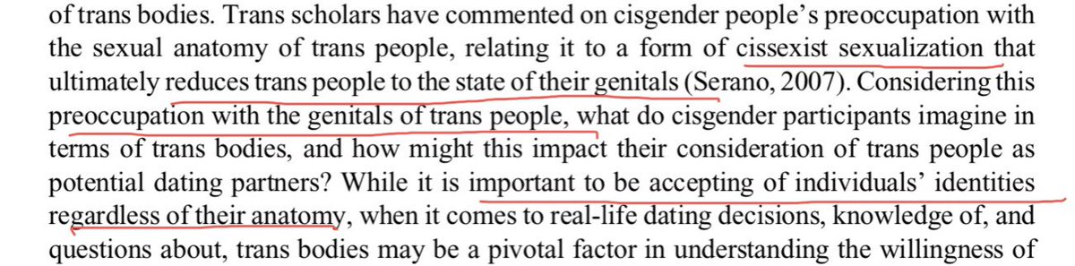 Do rid yourself of this preoccupation with genitals, says the author of whipping girl. Also it is important to be accepting of trans people’s identities regardless of anatomy. . Quit with your cissexist sexualisation.