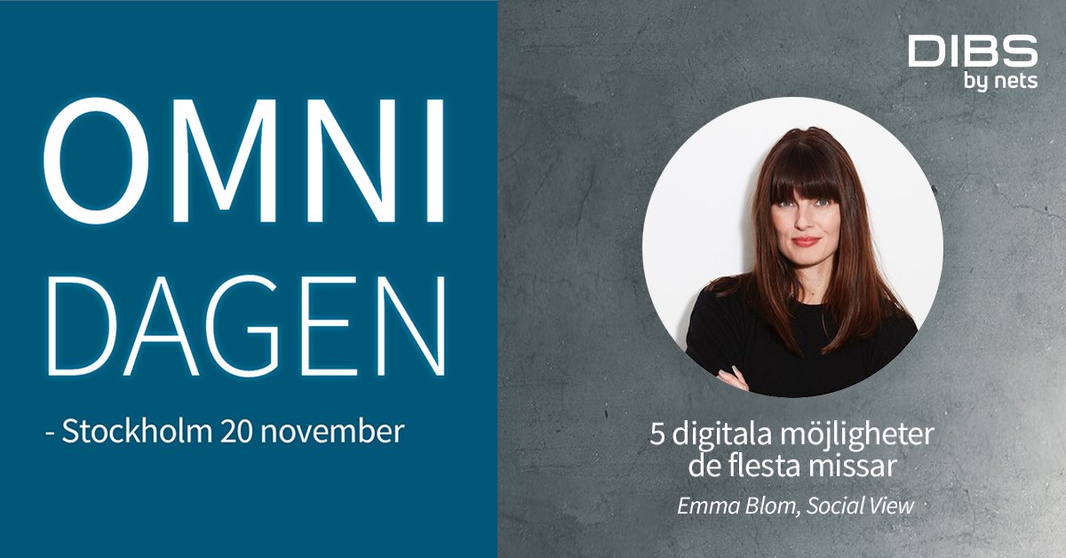 W O W! Omnidagen imorgon och vi har en riktig stjärnnyhet att dela med oss av. Emma Blom från Social View tar del i programmet efter en ändring. Hugg en av de sista platserna här - kostnadsfritt hubs.ly/H0lT6PZ0 #ehandel #omnikanal