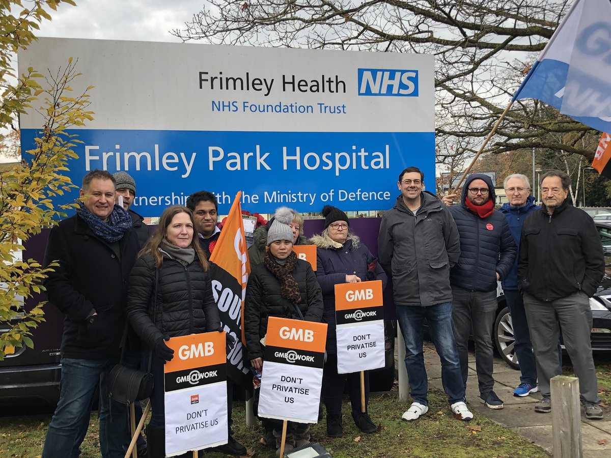 GMBSouthern's tweet photo. Great support from @UKLabour parliamentary candidates in Mole Valley and Surrey Heath for our strike at Frimley Park Hospital. Great to have so much solidarity from the Labour movement to #StoptheWOS https://t.co/Tq76bMXAA2