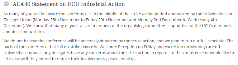 AEA40Sheffield's tweet photo. As many of you will be aware the #AEA40 conference falls in the period of @ucu industrial action. We have issued a statement on the impact of #UCUstrike for our delegates, which can be viewed at https://t.co/vkQ1Fg9O8w https://t.co/LTl4EX3MqZ