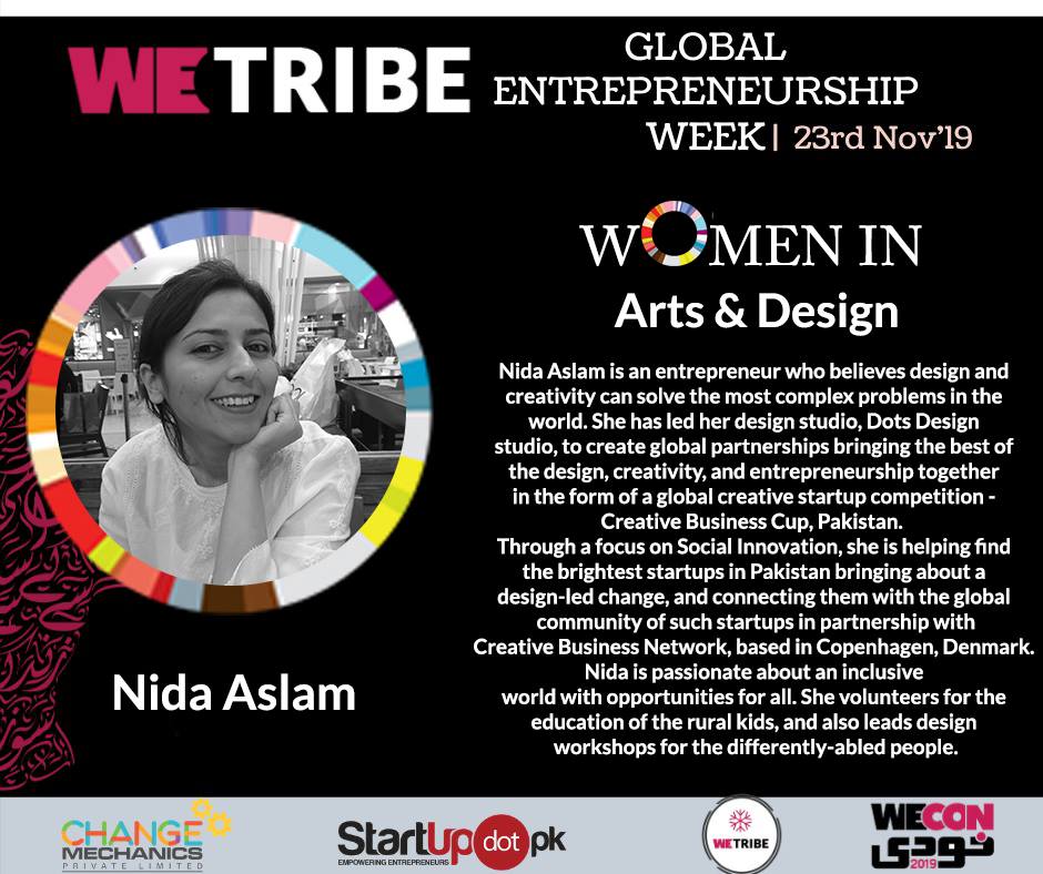 we_are_dots's tweet photo. Wuhuu! Meet the Founder of @we_are_dots , Creative Mind behind @CbcPakistan, Entrepreneur &amp; Super Woman @nidaaslam at the WECON Movement on 23rd of November.
Register yourself now here: https://t.co/MBd706XTmT
#LetsCelebrateWomen #WomenEntreprenurship #WECONMovement #WeTribe #GEW https://t.co/XHrgvvspSd